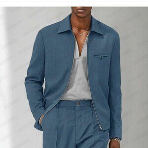 Men's Elegant Blue Thin Jacket